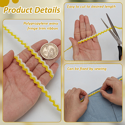 2 Bundles Polypropylene Wavy Fringe Trim Ribbon OCOR-FG0003-05C-1