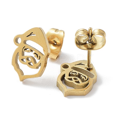304 Stainless Steel Stud Earrings EJEW-H136-14G-1