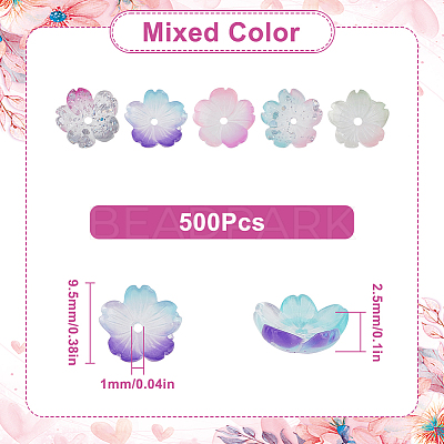 500Pcs Luminous Transparent Resin Beads RESI-SC0003-51-1
