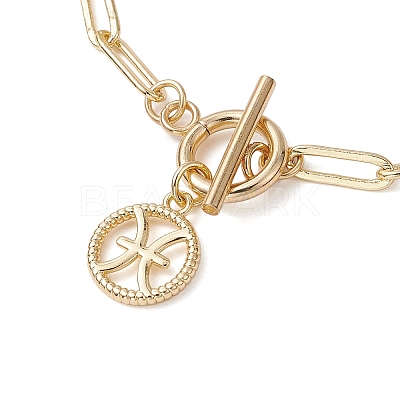 12Pcs Constellation Brass Paperclip Chains Charm Bracelets for Women BJEW-JB11256-1