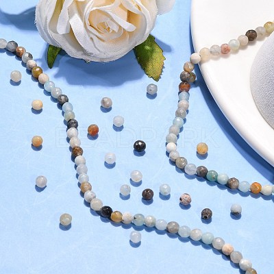 Natural Flower Amazonite Beads Strands G-G545-06-1