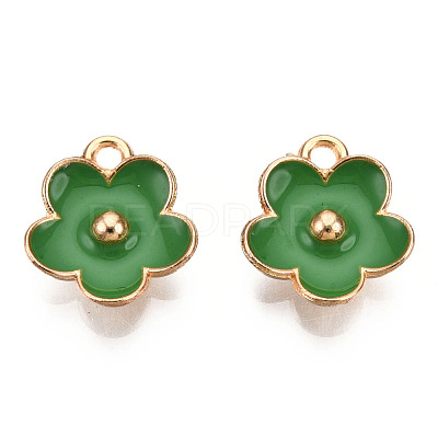 Light Gold Plated Alloy Enamel Pendants ENAM-R136-16F-1