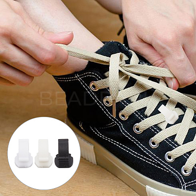 150Pcs 3 Colors Nylon Detachable Blank Shoelace Buckle Clips FIND-NB0004-21-1