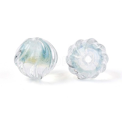 Textured Inner Flower Handmade Lampwork Beads LAMP-T024-07D-1