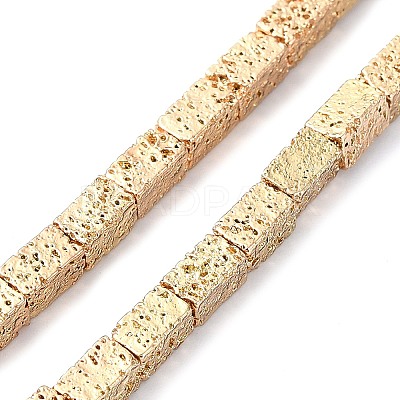 Electroplated Natural Lava Rock Beads Strands G-I360-K02-02-1