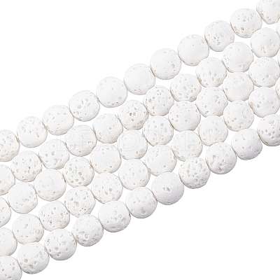 Synthetic Lava Rock Beads Strands G-S247-6mm-08-1-1