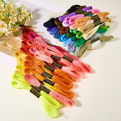 50 Skeins 50 Colors 6-Ply Polycotton Embroidery Floss EMBR-CY0001-02-1