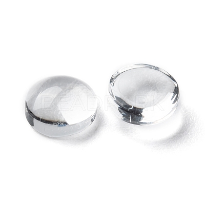 Transparent Glass Cabochons X-GGLA-R026-6mm-1