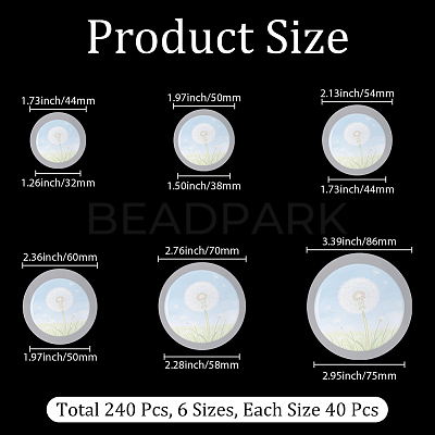 240Pcs 6 Styles Transparent Plastic Film for Badge DIY-CP0013-94-1