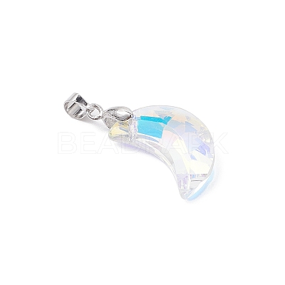 AB Color Plated Glass Pendants PALLOY-JF04595-02-1