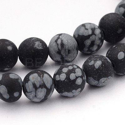 Natural Snowflake Obsidian Gemstone Beads G-J338-03-6mm-1