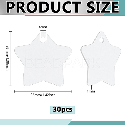30Pcs Blank Double-sided Heat Transfer Aluminium Pendants DIY-BC0014-63B-1