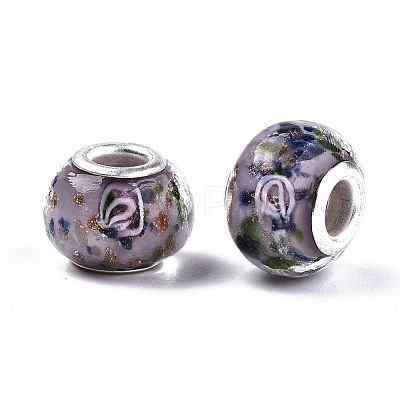 Handmade Gold Sand Lampwork European Beads LAMP-S193-012D-1