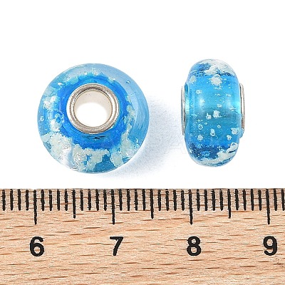 Lampwork & Brass Core European Beads LAMP-P019-01P-30-1