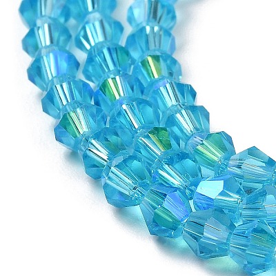 Transparent Electroplate Glass Beads Strands GLAA-F029-3mm-D19-1