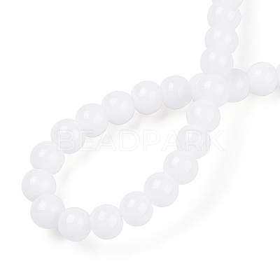 Opaque Solid Color Glass Beads Strands GLAA-T032-P4mm-02-1