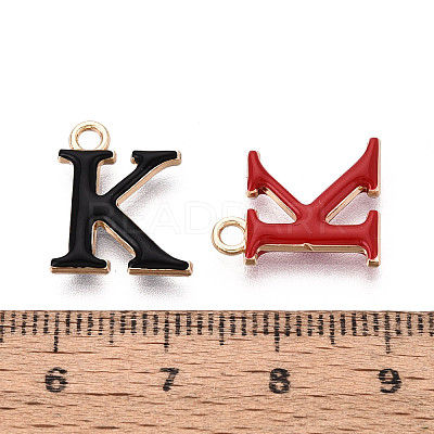 Rack Plating Alloy Enamel Pendants ENAM-T024-53K-G-1