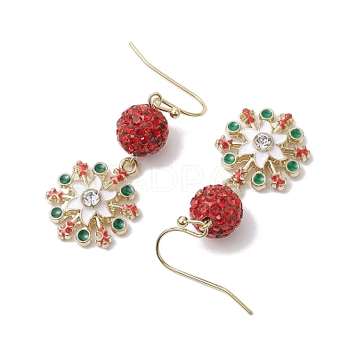 Alloy Enamel with Rhinestone Dangle Earrings EJEW-JE06079-1