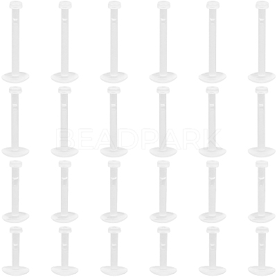 4 Styles Acrylic Threaded Flatback Earrings EJEW-SP0001-05-1