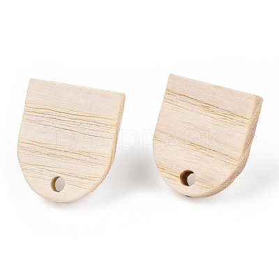 Ash Wood Stud Earring Findings EJEW-N017-011K-1