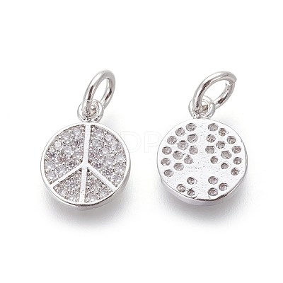 Brass Micro Pave Cubic Zirconia Charms ZIRC-J021-02P-RS-1