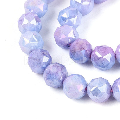 Anti-Tarnish Electroplate Glass Beads Strands X-GLAA-N010-8mm-11-1