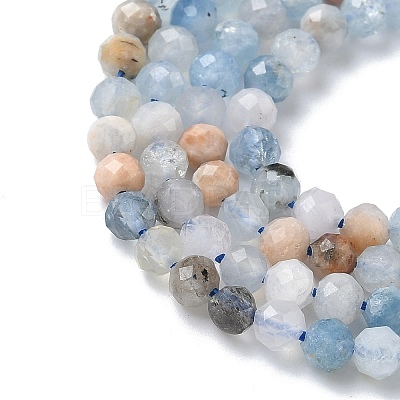 Natural Aquamarine Beads Strands X-G-L651-C09-4mm-1