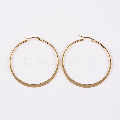 304 Stainless Steel Hoop Earrings EJEW-P040-20-B-1