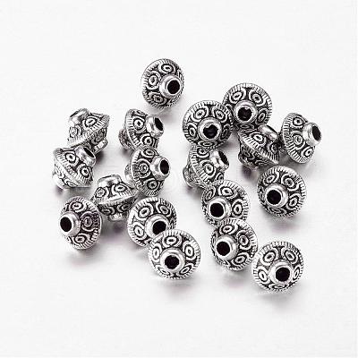 Tibetan Style Antique Silver Tone Bicone Alloy Spacer Beads X-LF1152Y-NF-1