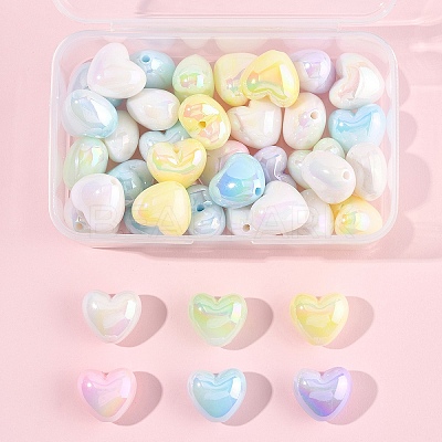 40Pcs UV Plating Acrylic Beads MACR-FS0002-18-1
