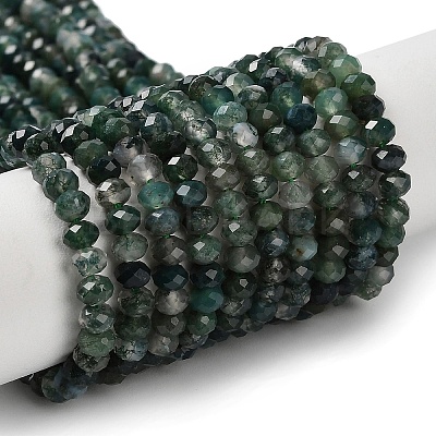 Natural Moss Agate Beads Strands X-G-C228-A01-3x4mm-1