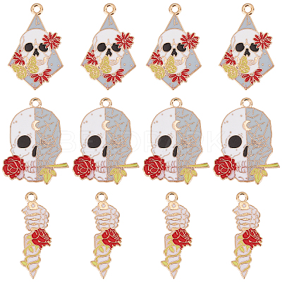 30Pcs 3 Style Halloween Alloy Enamel Pendants ENAM-SC0003-13-1
