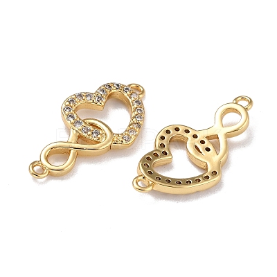 Brass Micro Pave Clear Cubic Zirconia Links Connectors X-ZIRC-A021-72G-1