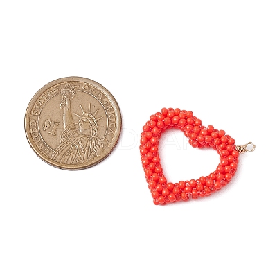 Seed Beads Beaded Charms PALLOY-MZ00357-1