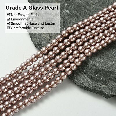Eco-Friendly Dyed Glass Pearl Round Beads Strands HY-A008-6mm-RB046-1