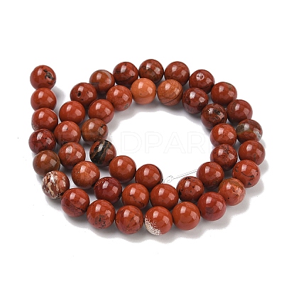 Natural Red Jasper Bead Strands G-K153-B19-8mm-1