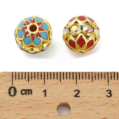 Brass Enamel Beads KK-Q080-01A-1