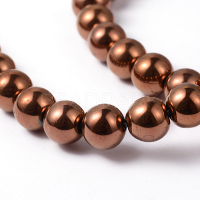 Non-Magnetic Synthetic Hematite Beads Strands G-G091-6mm-1