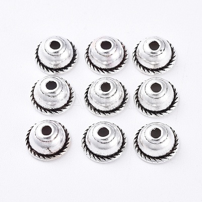 Tibetan Style Alloy Bead Caps X-K090A042-1