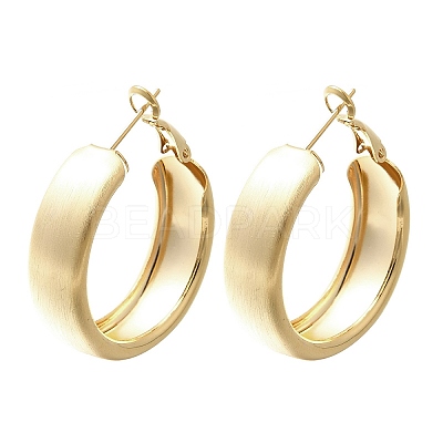 Brass Ring Hoop Earrings for Women EJEW-A121-17A-G-1