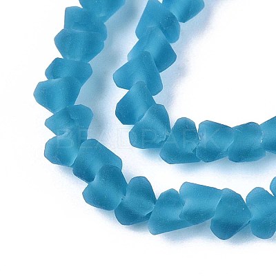 Frosted Transparent Glass Beads Strands GLAA-N016-4mm-28-1