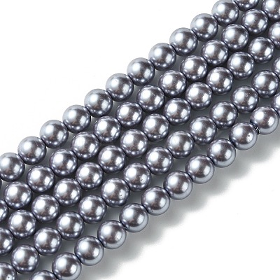 Eco-Friendly  Dyed Glass Pearl Round Beads Strands HY-A002-8mm-RB028-1