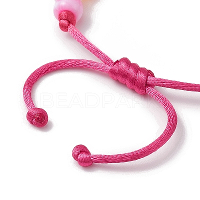 7-Color Rondelle Acrylic Braided Beaded Bracelets BJEW-JB10223-01-1