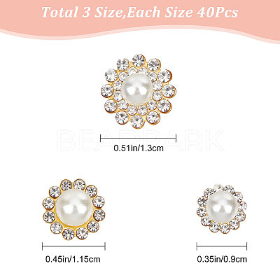 120Pcs 3 Style Flower Sew on Rhinestone FIND-GF0004-14-1