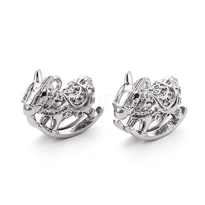 Brass Pave Clear Cubic Zirconia Pendants KK-T081-02P-1