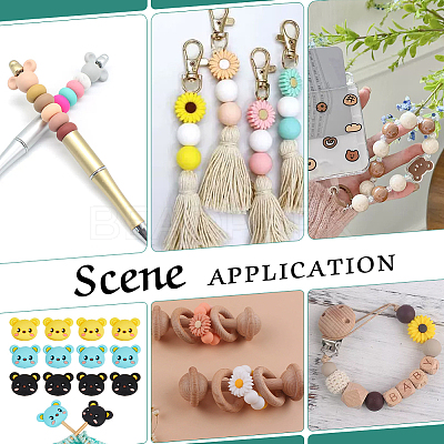 12Pcs 3 Colors Silicone Focal Beads SIL-NB0001-44-1