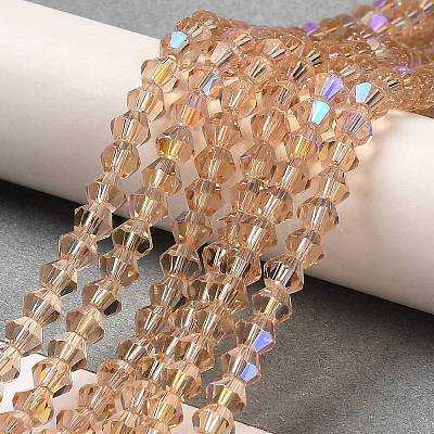Transparent Electroplate Glass Beads Strands GLAA-F029-3mm-D12-1