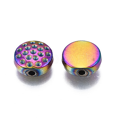 Rack Plating Rainbow Color Alloy Bead Rhinestone Settings PALLOY-S180-360-1