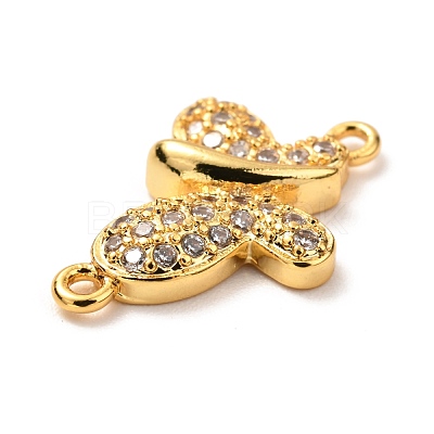 Brass Micro Pave Cubic Zirconia Links Connectors KK-G399-19B-1