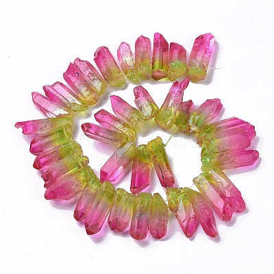 Natural Quartz Crystal Dyed Beads Strands G-I345-02C-1